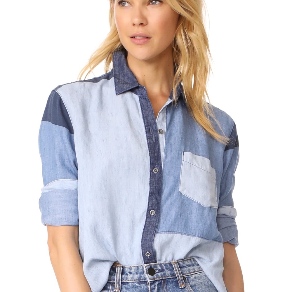 Rails Zoey patchwork denim top